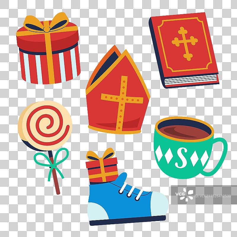 扁平风格圣尼古拉斯节元素合集图片素材