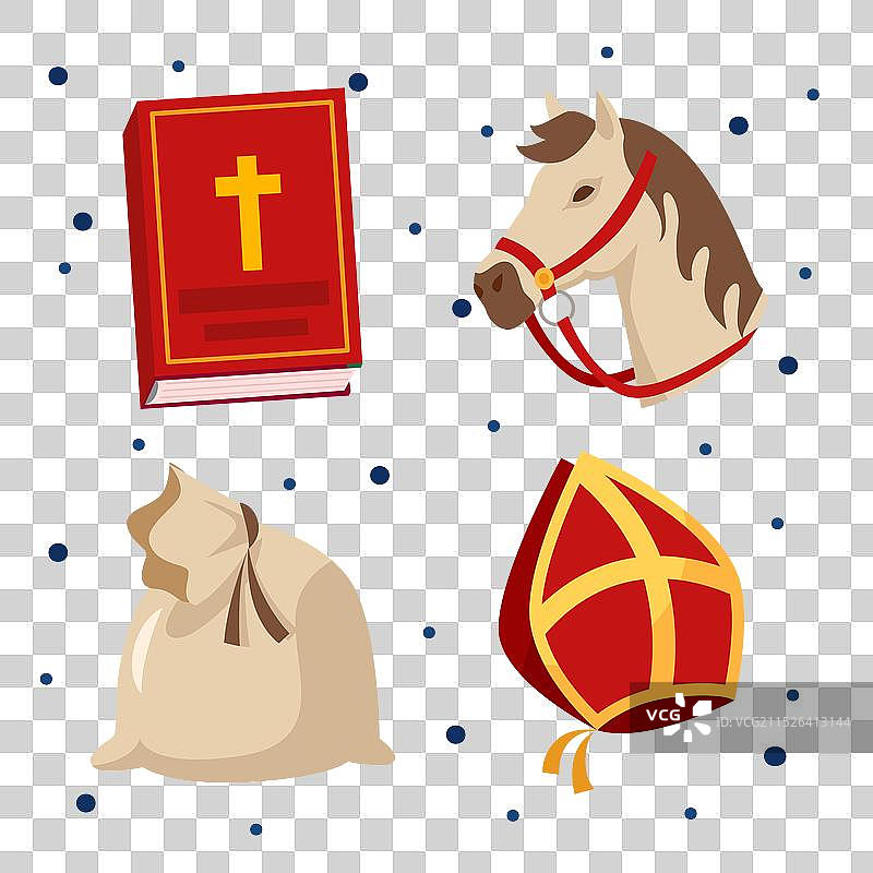 扁平风格圣尼古拉斯节元素合集图片素材