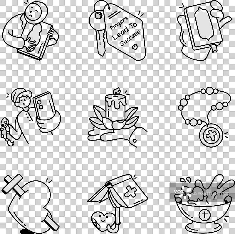 09款信仰涂鸦风格图标图片素材