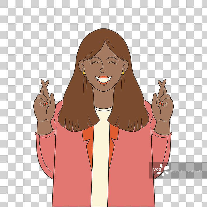 手绘祈祷手指图片素材