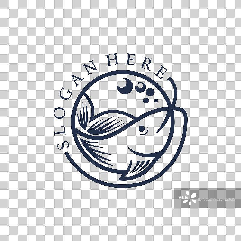 钓鱼标志鱼Logo模板图片素材