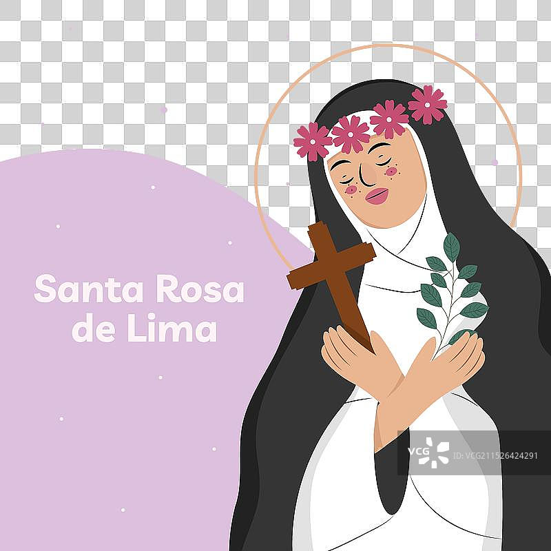 圣罗莎·德·利马宗教庆典扁平风插画图片素材