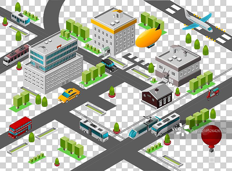 2.5D城市街道图片素材