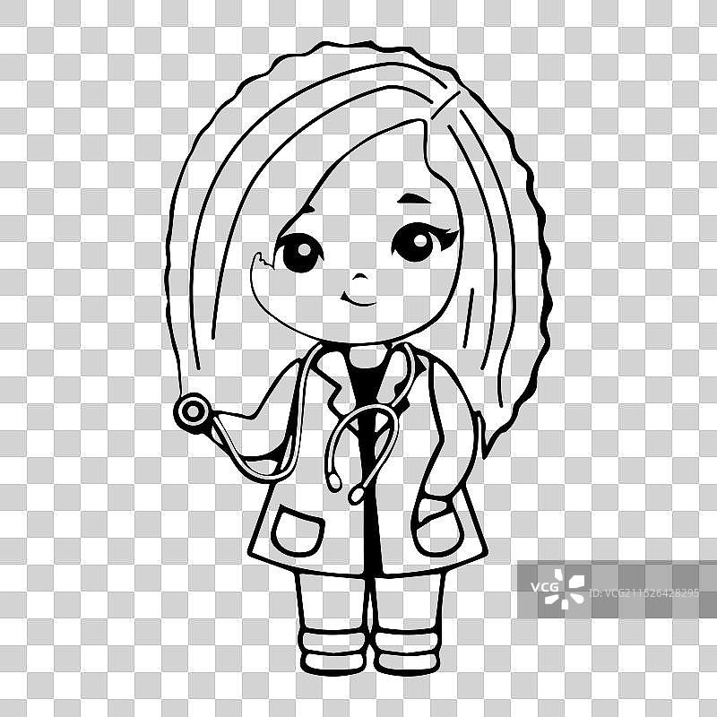 医生黑白轮廓艺术设计图片素材