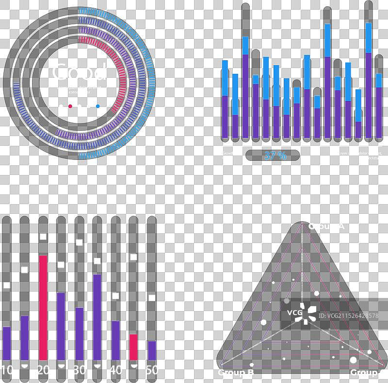 仪表板信息图表元素合集图片素材