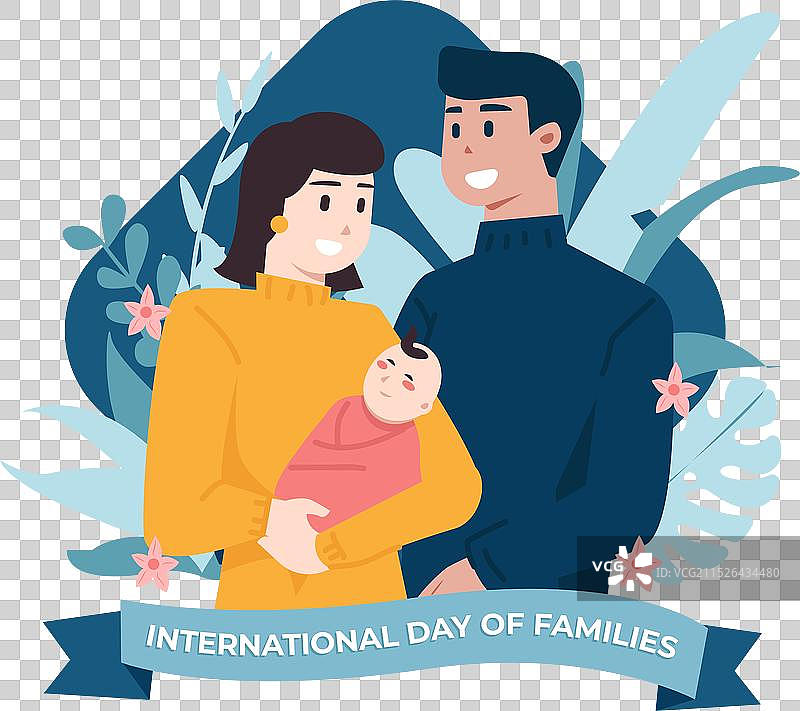 国际家庭日父母与婴儿图片素材