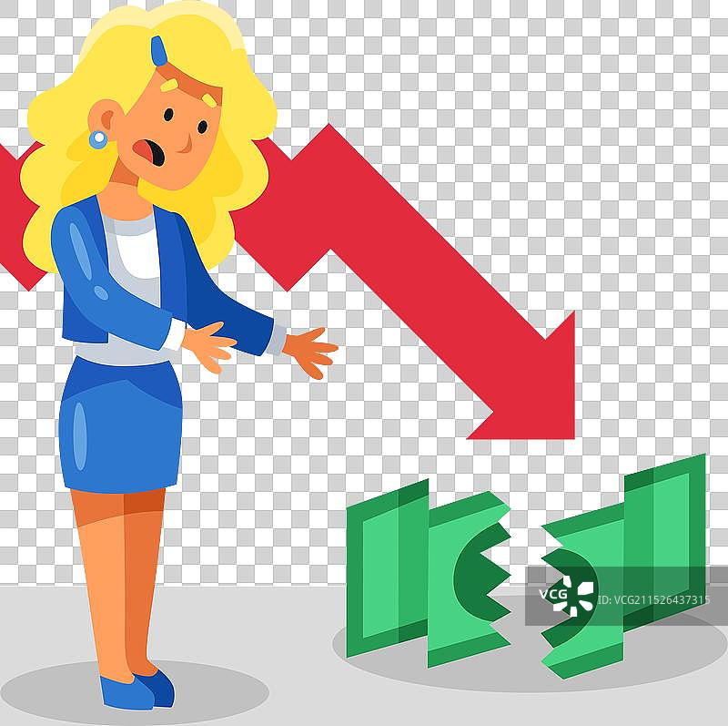 扁平风格破产图片素材