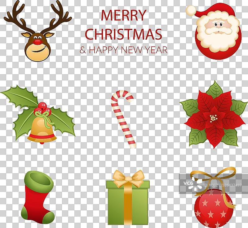 复古圣诞节贴纸合集图片素材