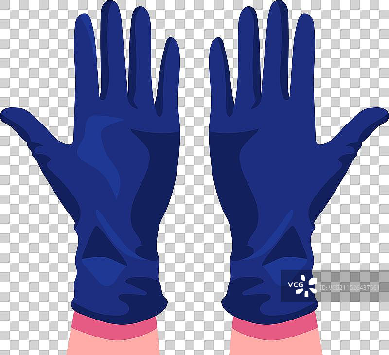 戴着医用防护手套的手图片素材