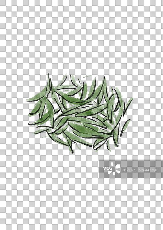 国潮风湖州美食插画元素-三道茶图片素材