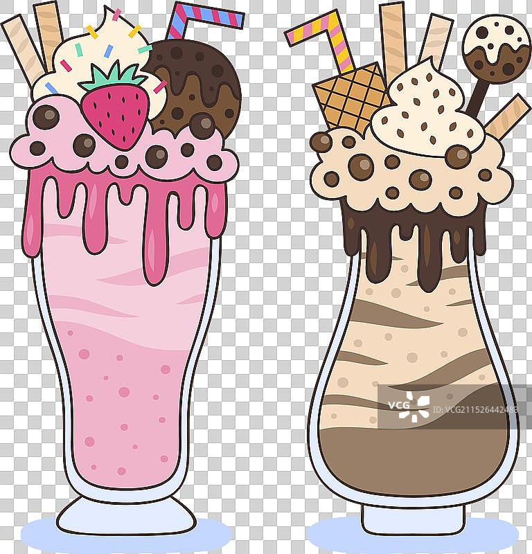 手绘怪兽奶昔图片素材