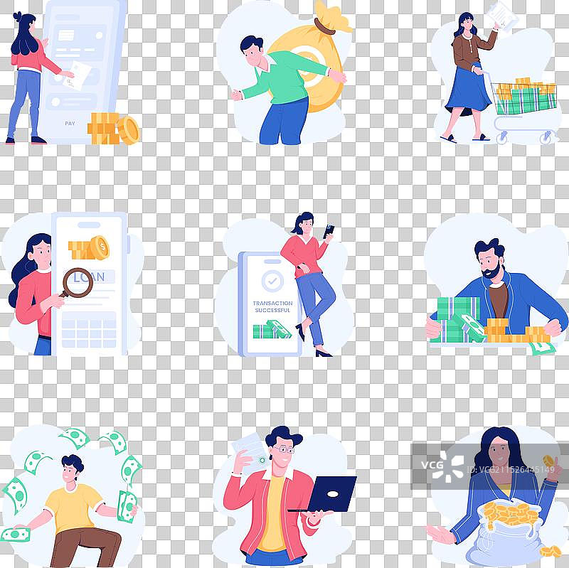 扁平风格贷款流程图片素材