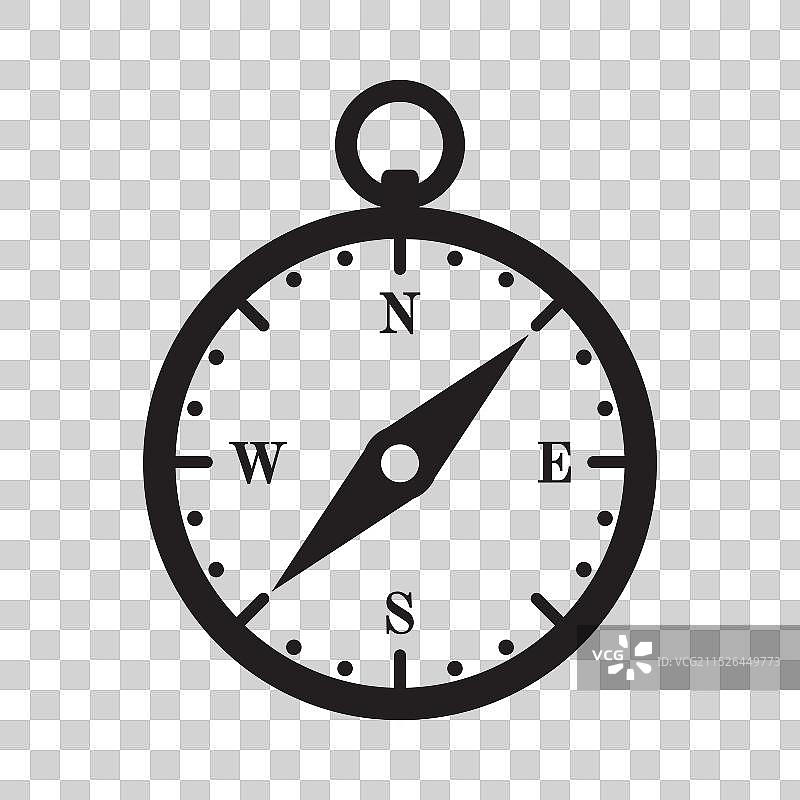 黑色指南针轮廓图标图片素材