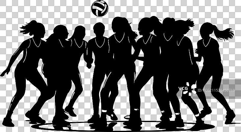 打排球的女子排球运动员图片素材