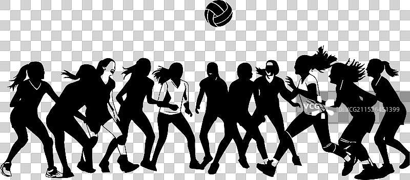 打排球的女子排球运动员图片素材