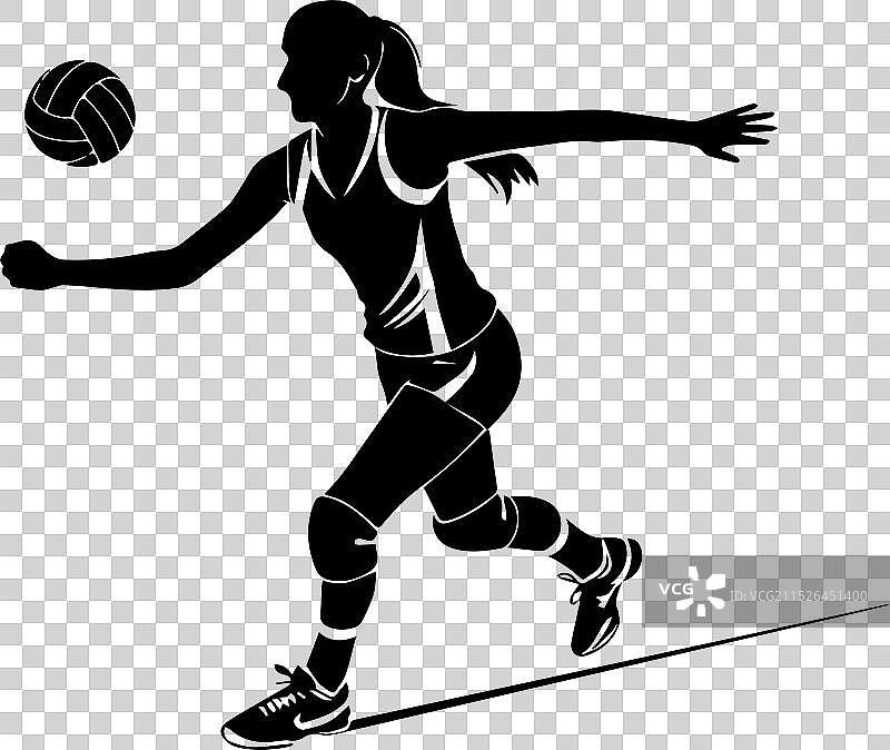 打排球的女子排球运动员图片素材