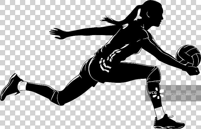 打排球的女子排球运动员图片素材