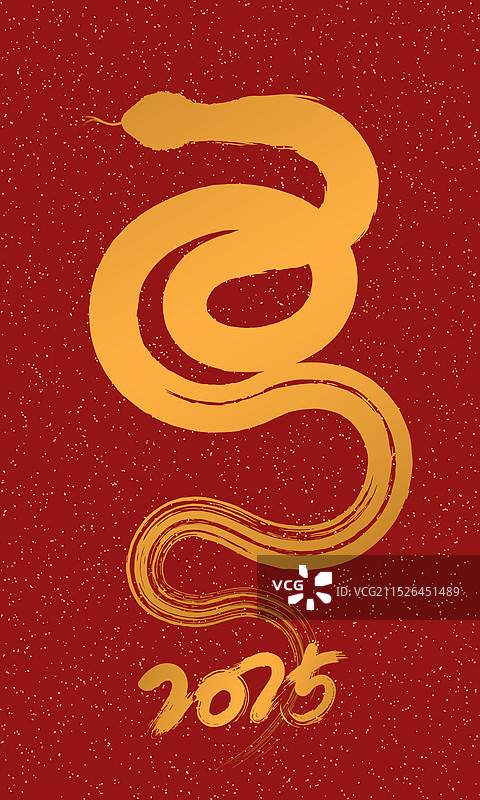 中国蛇年喜庆的红色封面图片素材