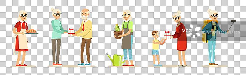 享受退休生活的年长男人和女人图片素材