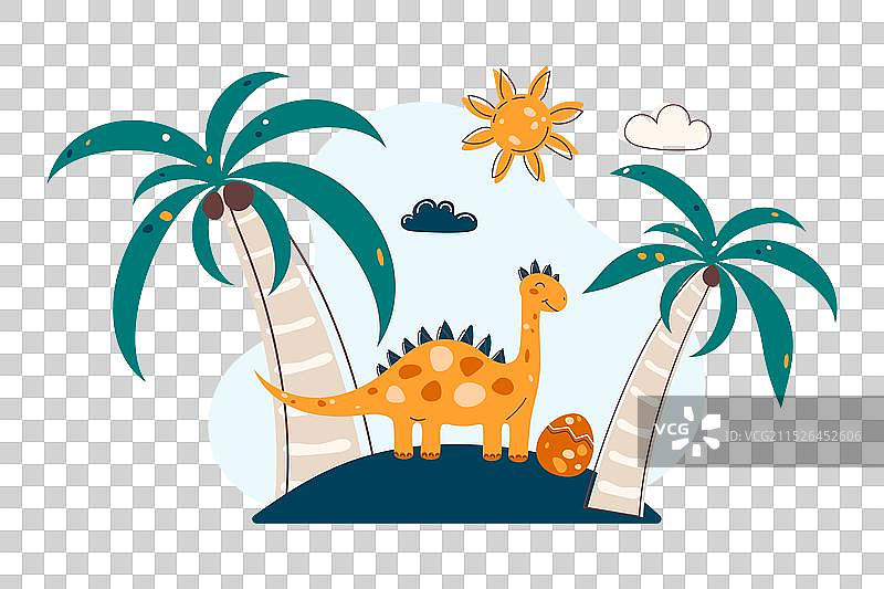 可爱的雷龙恐龙儿童风格图片素材