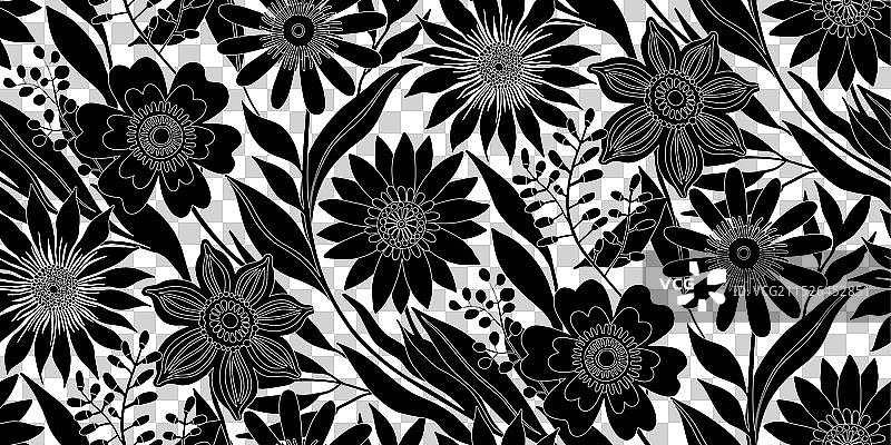 花卉树叶无缝图案图片素材