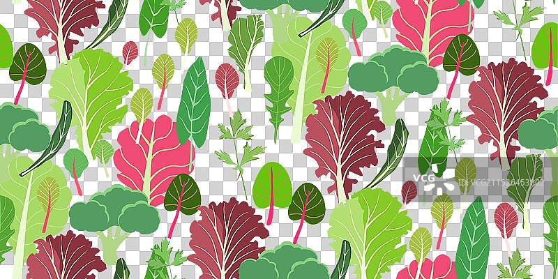 沙拉叶子无缝图案图片素材