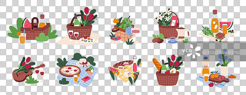 野餐篮套装图片素材