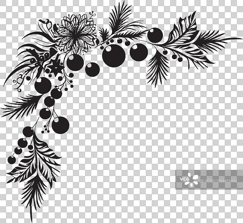 雪橇铃铛与槲寄生温馨图标图片素材