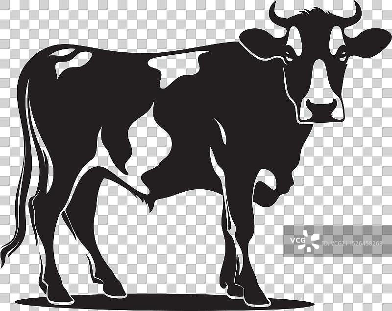 优雅的牛科动物全身轮廓标志图片素材