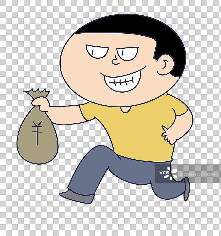 拿着钱袋的人物图片素材