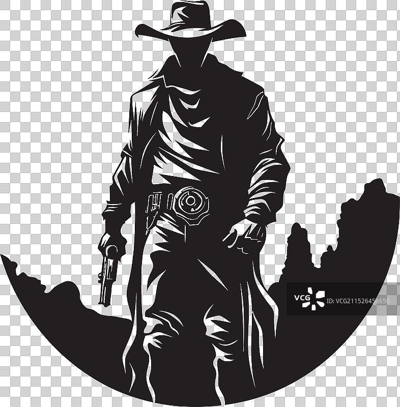 牛仔枪标志图标图片素材