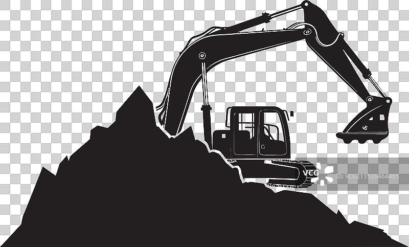 专业挖掘机运土车设计元素图片素材