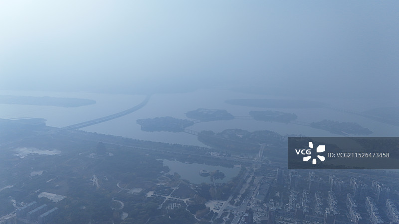 航拍唐山迁安市千亿县城市全景图片素材