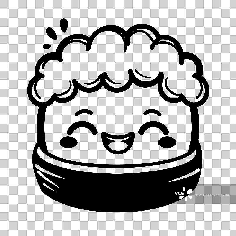 眨眼的可爱寿司卷卡通形象图片素材