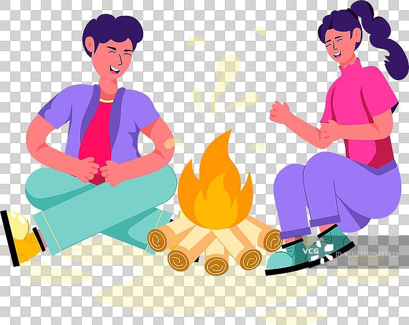 营地篝火图片素材