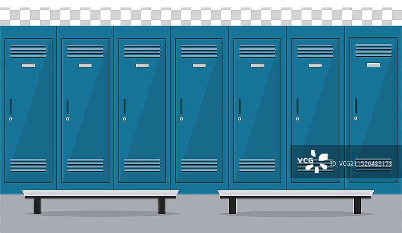 带储物柜的空运动更衣室背景图片素材