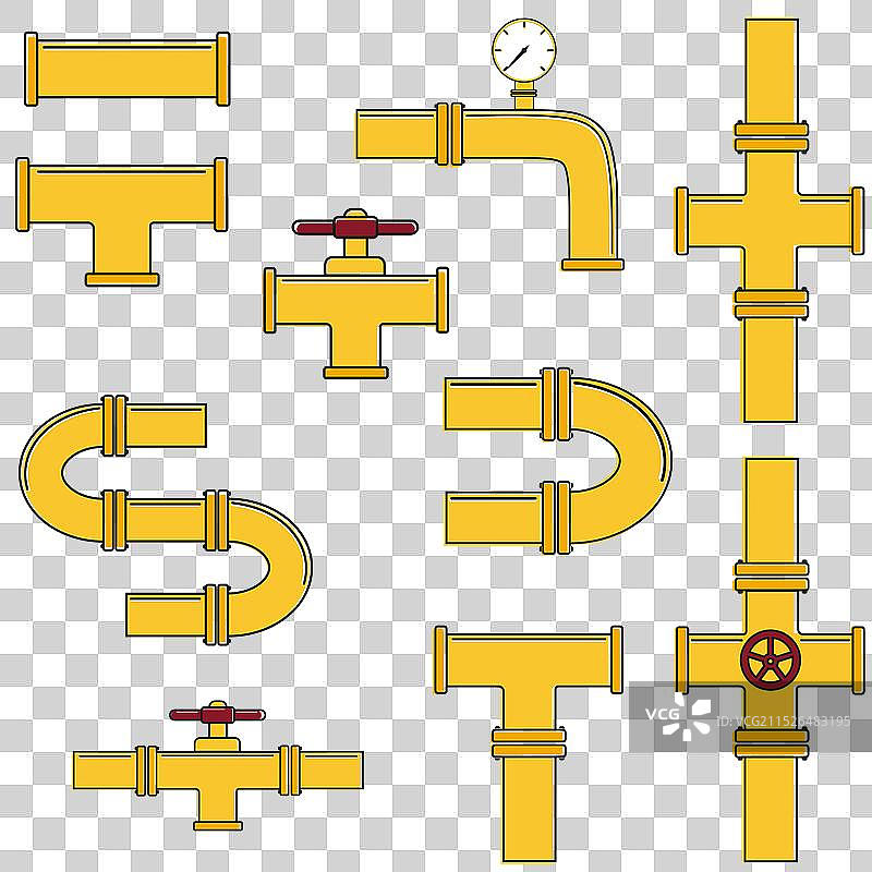 一组工业管道素材：石油、水或天然气图片素材