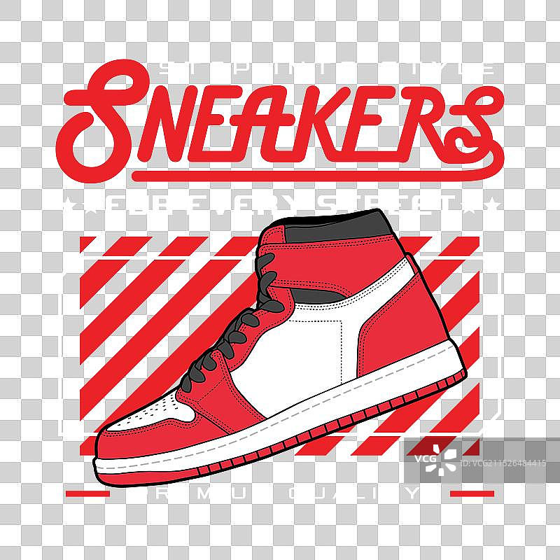 带标语的运动鞋T恤图片素材