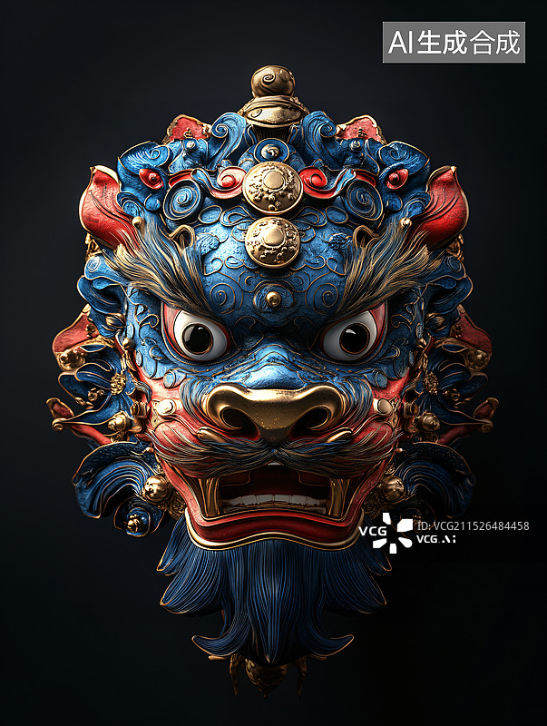【AI数字艺术】十二生肖工艺品面具傩面具图片素材