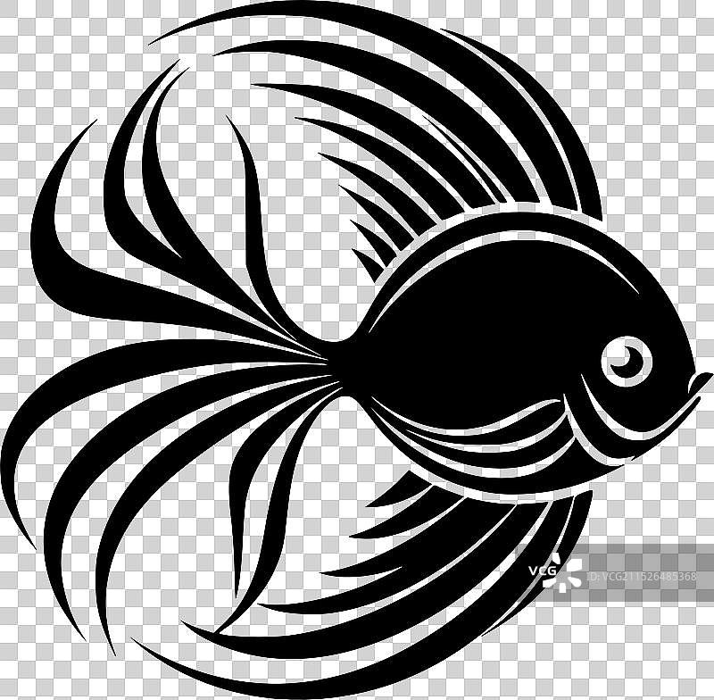 天使鱼简约剪影图片素材