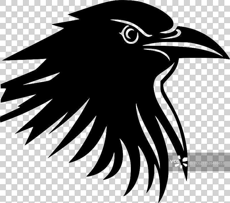 乌鸦黑白剪影图标图片素材