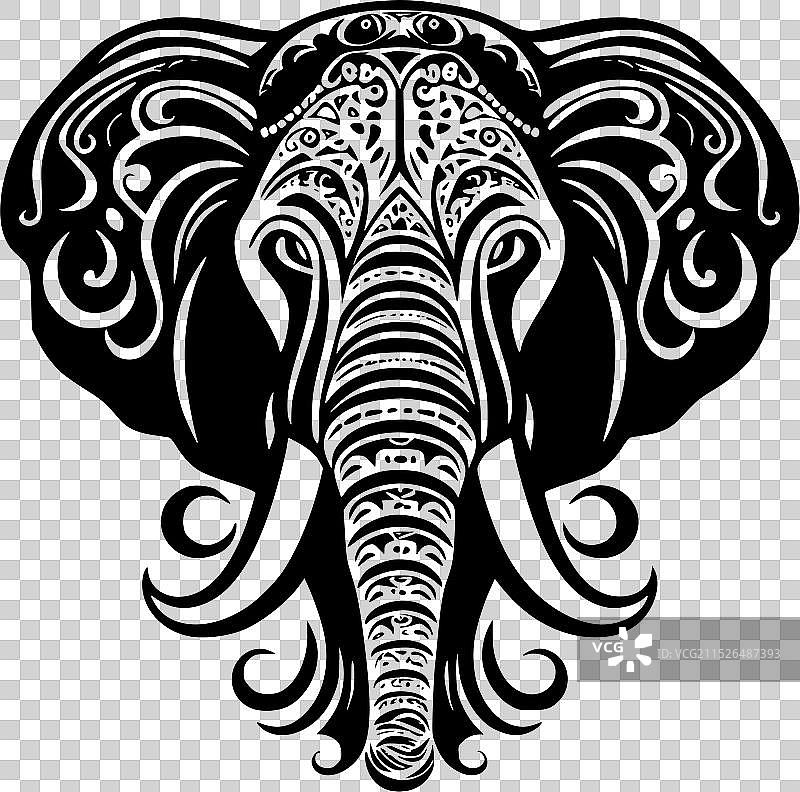 大象 - 极简和简单的轮廓图片素材