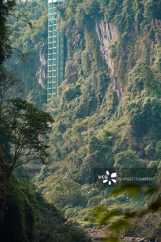马岭河峡谷峡谷电梯图片素材