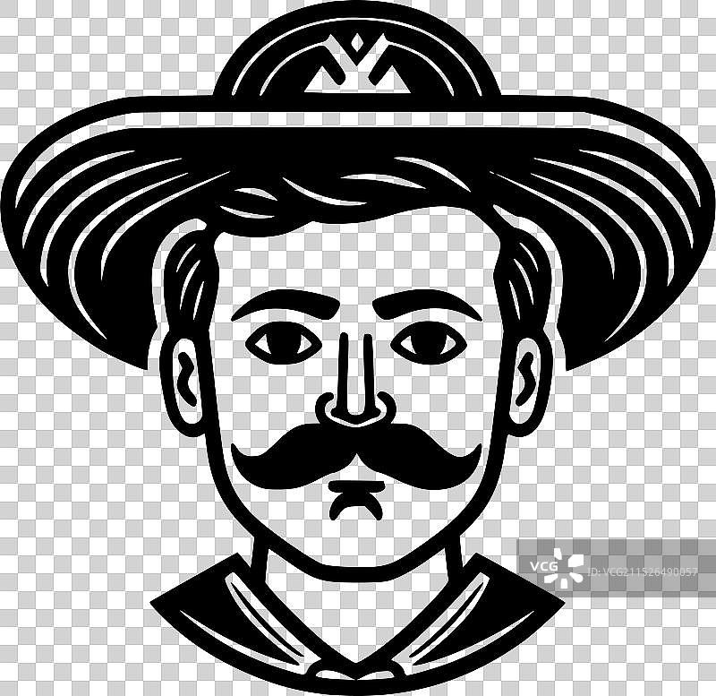 墨西哥黑白隔离图标图片素材