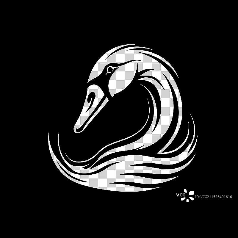 天鹅 - 简约剪影图片素材