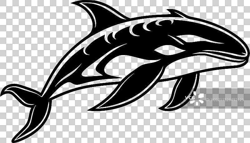 鲸鱼 - 简约剪影图片素材