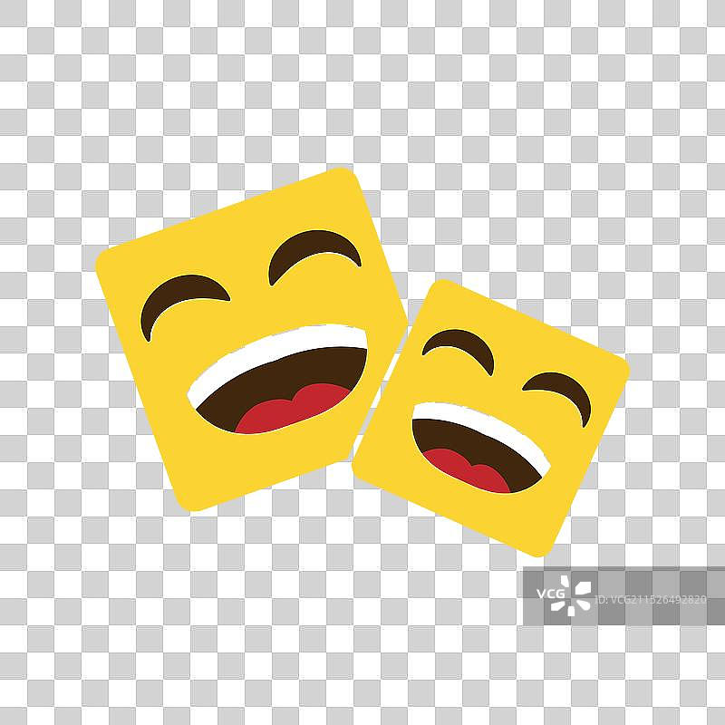 黄色笑脸贴纸表情符号图标图片素材