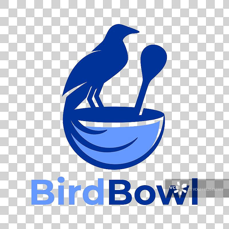 小鸟碗极简logo设计图片素材
