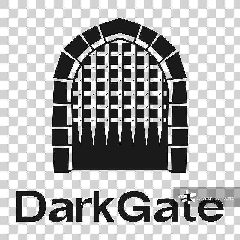 黑暗之门扁平极简标志设计图片素材