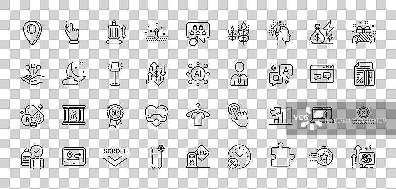 无阳光在线统计和向下滚动线图片素材